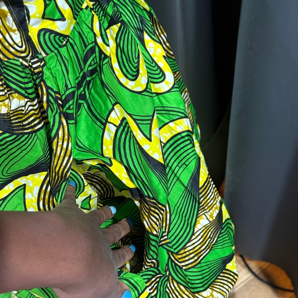 African Print Maxi Dress with Head wrap Size Medium - Picture 8 of 8